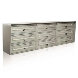 vendita online Casellario postale 9 posti orizzontale esterno - slim Cassette postali, bacheche e casellari Alubox